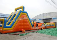 شکل طولانی تونل نارنجی ورزشی ورزشی بادکنکی مانع و اسلاید برای کودکان و نوجوانان
