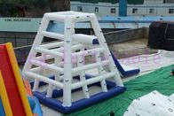 سفارشی 0.9 میلی متر PVC آبی / سفید بادی آب اسباب بازی / CE Aqua اسلاید برای پارک آب