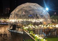 چادر کمپینگ حباب حباب چادر گنبد ژئودزیک 4 متر شفاف در فضای باز با نمای لوله های فولادی ستاره ها