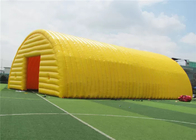 چادر رویداد تجاری گنبد بادی زمین زرد مواد برزنتی با روکش PVC
