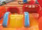 Colorful Clown 0.55mm PVC Inflatable Commercial Bounce Houses With Slide For Kids