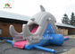 6m High Shark Inflatable Water Slide With Pool / Small Blow Up Slide For Kids