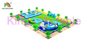 Plato PVC Tarpaulin Anti - UV Blow Up Water Park Customize For Amusement
