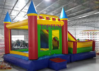 پارک تفریحی در فضای باز 6 × 5 متر PVC قلاب بافندگی تسمه ای Inflatable با اسلاید
