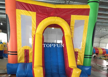 پارک تفریحی 7 X 4M کودکان و نوجوانان پریدن قلعه با تور استیل اسلاید