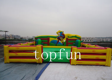 ماشین زرد Inflatable Rodeo Bull Arena 0.55mm Brezent برای پارک تفریحی