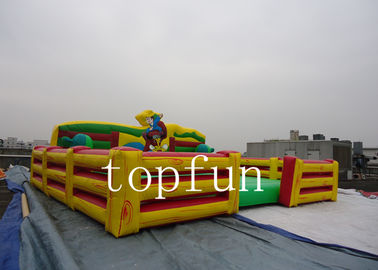ماشین زرد Inflatable Rodeo Bull Arena 0.55mm Brezent برای پارک تفریحی