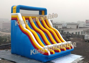 Blue 2 Lanes 2 Clinbs Water Slide برای ورزش آب PVC 8 ​​* 7m