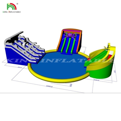 اسلاید آب قابل انفجار توپ شنا اسباب بازی های استخر پارک آب قابل انفجار با استخر