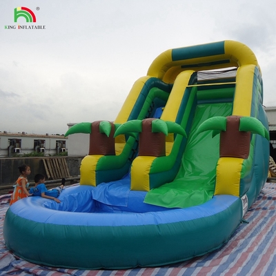 اسلاید دوگانه آب پرتابی آب پرتابی درخت نخل آب پرتابی خیس و خشک برای کودکان و بزرگسالان