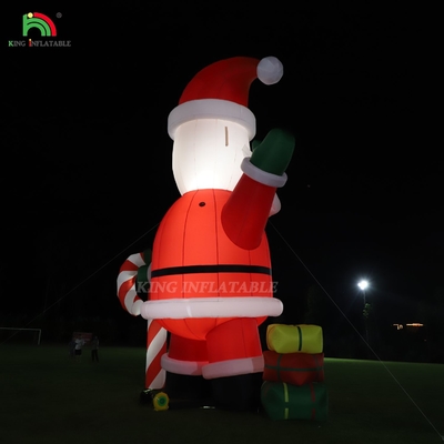 زينت سانتا کلاوس پرفروش 33ft کارتون غول با چراغ LED برای دکوراسیون جشن باغ کریسمس