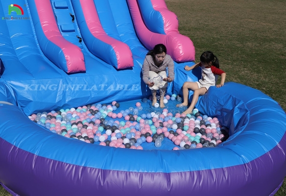 تجارتي 100٪ PVC دو خط آب پرتاب آب در خارج از خانه خیس خیس آب بزرگ با استخر آب
