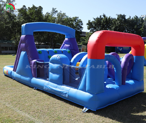 در فضای باز تجاری بادکنک کمبو Bounce House Kids Party قلعه پرتابی با گلوله اسلایدی Pit Climbing Obstacle Blower