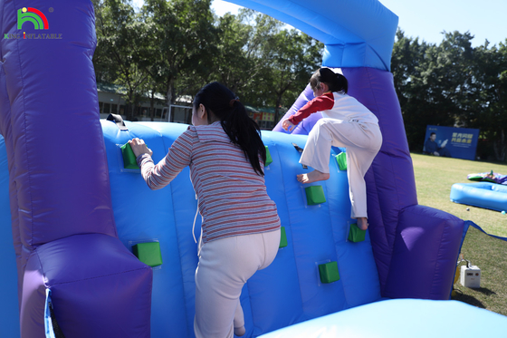 در فضای باز تجاری بادکنک کمبو Bounce House Kids Party قلعه پرتابی با گلوله اسلایدی Pit Climbing Obstacle Blower