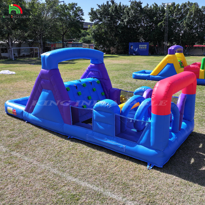 در فضای باز تجاری بادکنک کمبو Bounce House Kids Party قلعه پرتابی با گلوله اسلایدی Pit Climbing Obstacle Blower