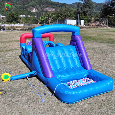 در فضای باز تجاری بادکنک کمبو Bounce House Kids Party قلعه پرتابی با گلوله اسلایدی Pit Climbing Obstacle Blower