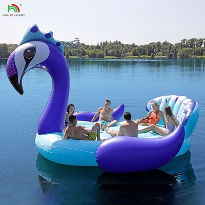 6 نفره طاووس بادکنک آب کوه دریاچه دریاچه استخر شناور آب اسباب بازی غول تک شاخ فلامینگو تخت شناور بادکنک برای حزب آب