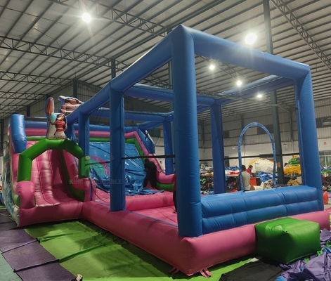 در فضای باز درجه تجاری PVC بزرگ آب پرتاب آب اسلاید پرتاب خانه کامبو قلعه پرتاب