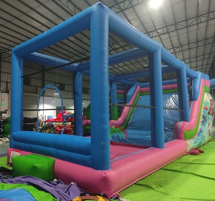 در فضای باز درجه تجاری PVC بزرگ آب پرتاب آب اسلاید پرتاب خانه کامبو قلعه پرتاب