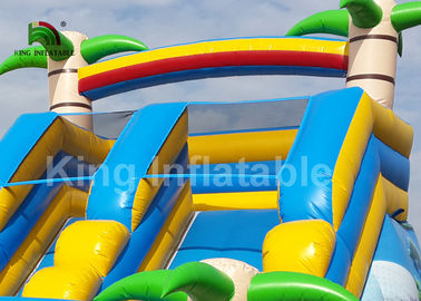 8 * 4M رنگین کمان طلایی درختان کودکان اسلاید آب با چاپ کارتون برای اجاره / بادی Slide مایع
