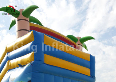 8 * 4M رنگین کمان طلایی درختان کودکان اسلاید آب با چاپ کارتون برای اجاره / بادی Slide مایع