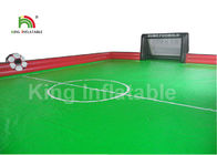 بازی های ورزشی قابل حمل بادی قرمز سبز / 25 * 10 متری فوتبال بادی قابل انعطاف
