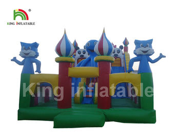 0.55mm PVC Plato Tarpaulin Blue پارک تفریحی تورم / کودکان و نوجوانان زمین بازی در فضای باز