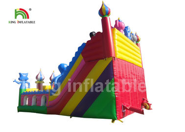 0.55mm PVC Plato Tarpaulin Blue پارک تفریحی تورم / کودکان و نوجوانان زمین بازی در فضای باز