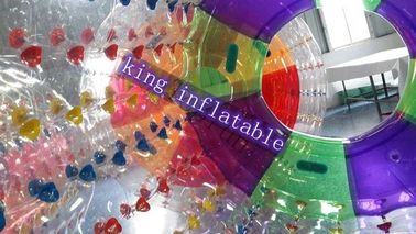 1.0 میلیمتر PVC / TPU اسباب بازی آب بادی 2.8 متری طول 2.4 متر قطر شفاف آب غلتک