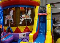 8x6m چرخ فلک بنفش Inflatable Fun Commercial Bounce Houses با اسلاید برای کودکان و نوجوانان