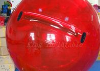 قرمز 0.8mm پی وی سی / PTU 2m قطر با Inflatable پیاده روی توپ آب با چاپ