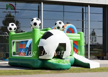 پرچم رنگارنگ Inflatable Football Bouncer Combo Soccer اسلاید خشک و موانع