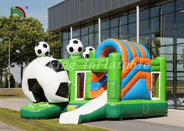 پرچم رنگارنگ Inflatable Football Bouncer Combo Soccer اسلاید خشک و موانع