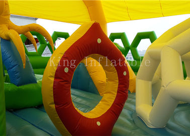 0.55 PVC Tarpaulin Bouncer Castle تفریحی با فضای تفریحی در فضای باز قلعه