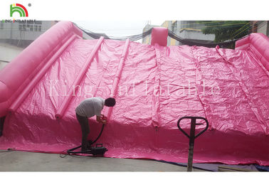 اسلاید آب بادی گلدان پی وی سی پی وی سی PVC 0.55 Mm برای کودکان صورتی رنگ سفارشی