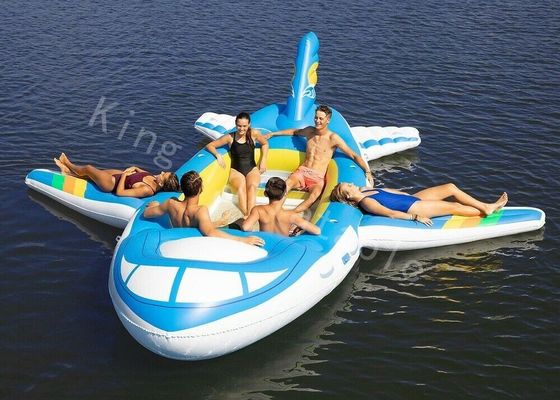 آبی هواپیمای شناور اسباب بازی بزرگ بادی 0.9mm PVC Tarpaulin